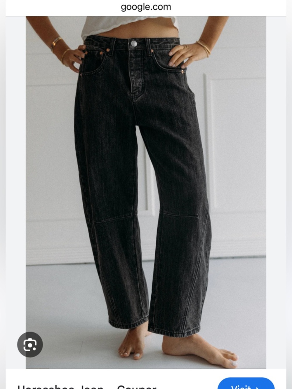 High-Rise Relaxed Straight Black Jeans - Women